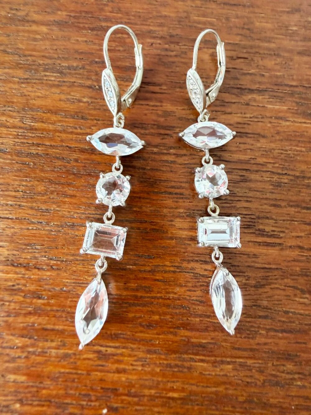 NIB Herkimer Mines "Diamond" Quartz MultiShape Drop Earrings